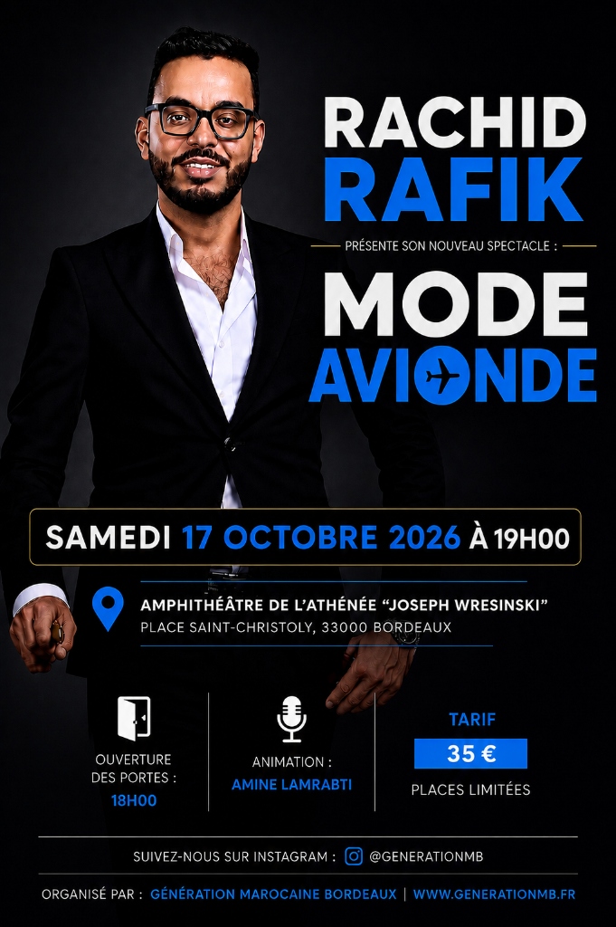 Affiche spectacle Rachid Rafik MODE AVIONDE — Samedi 17 Octobre 2026